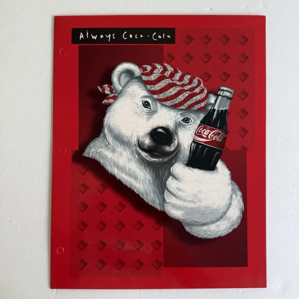 Vintage Coca Cola Coke Soft Drink Folders Spiral Notebook 1997 Memorabilia Qty 4